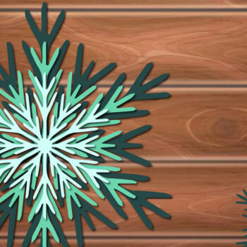 Intra απο ξύλο plywood 3mm-4mm πάχος 3D Χριστουγεννιάτικη νιφάδα χιονιού Δίασταση 15x15 cm INTRAFABR-17407403 - Image 1