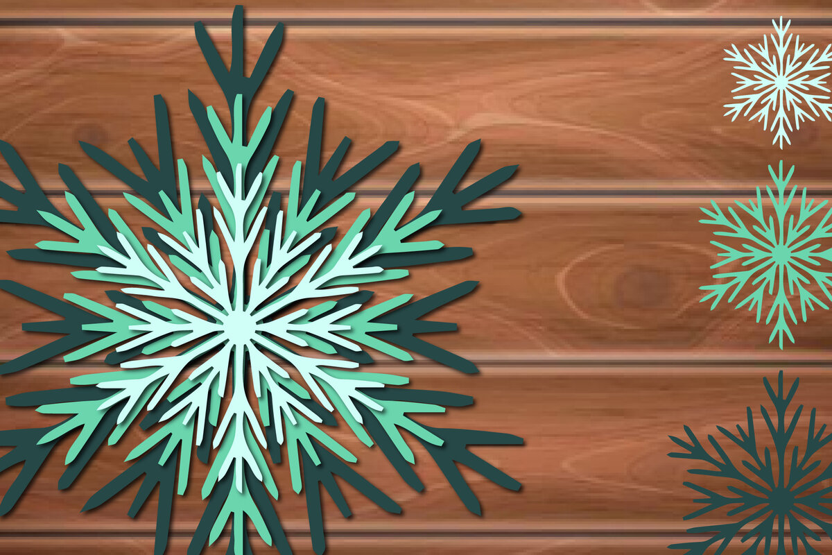 Intra απο ξύλο plywood 3mm-4mm πάχος 3D Χριστουγεννιάτικη νιφάδα χιονιού Δίασταση 15x15 cm INTRAFABR-17407403