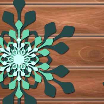 Intra απο ξύλο plywood 3mm-4mm πάχος 3D Χριστουγεννιάτικη νιφάδα χιονιού Δίασταση 15x15 cm INTRAFABR-17407676 - Image 1