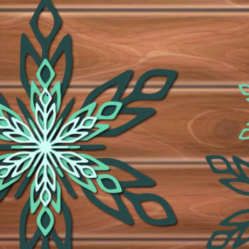 Intra απο ξύλο plywood 3mm-4mm πάχος 3D Χριστουγεννιάτικη νιφάδα χιονιού Δίασταση 15x15 cm INTRAFABR-17408037 - Image 1