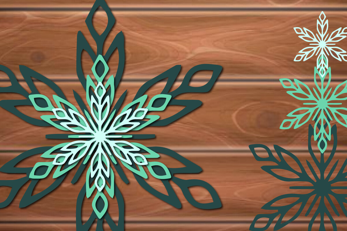 Intra απο ξύλο plywood 3mm-4mm πάχος 3D Χριστουγεννιάτικη νιφάδα χιονιού Δίασταση 15x15 cm INTRAFABR-17408037