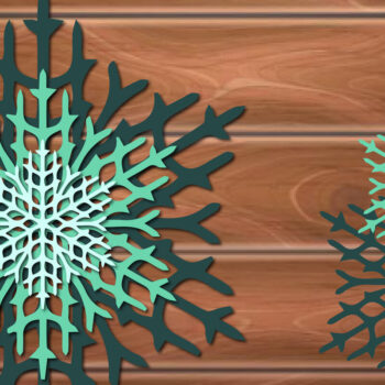 Intra απο ξύλο plywood 3mm-4mm πάχος 3D Χριστουγεννιάτικη νιφάδα χιονιού Δίασταση 15x15 cm INTRAFABR-17408378 - Image 1