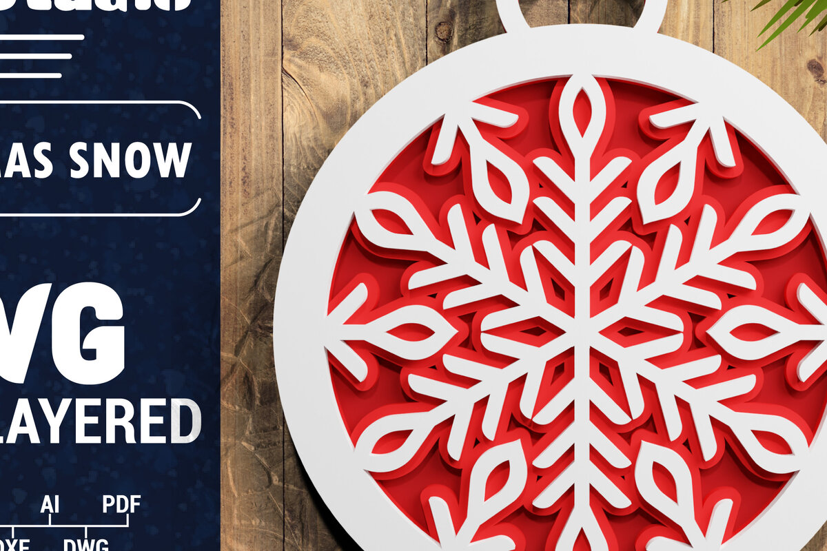 Intra απο ξύλο plywood 3mm-4mm πάχος Τρισδιάστατη χριστουγεννιάτικη νιφάδα χιονιού Papercut Δίασταση 1200x1200 cm INTRAFABR-71266318