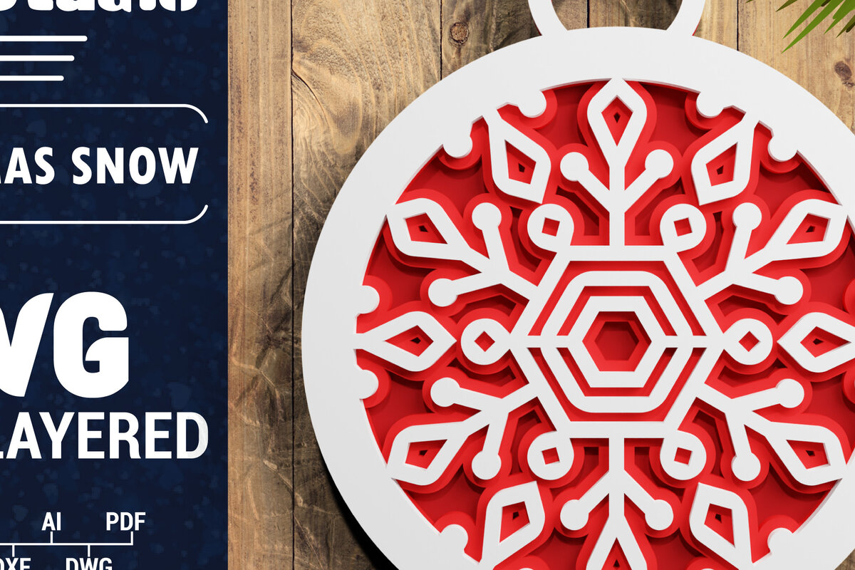 Intra απο ξύλο plywood 3mm-4mm πάχος Τρισδιάστατη χριστουγεννιάτικη νιφάδα χιονιού Papercut Δίασταση 1200x1200 cm INTRAFABR-71266340