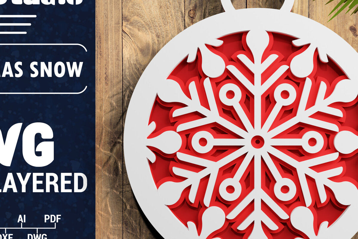 Intra απο ξύλο plywood 3mm-4mm πάχος Τρισδιάστατη χριστουγεννιάτικη νιφάδα χιονιού Papercut Δίασταση 1200x1200 cm INTRAFABR-71266349