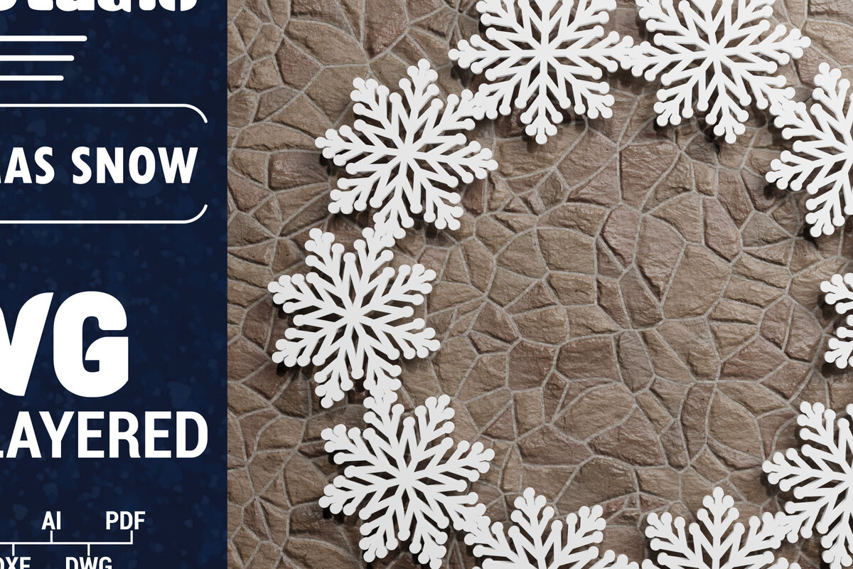 Intra απο ξύλο plywood 3mm-4mm πάχος Τρισδιάστατο χριστουγεννιάτικο Snowflake Papercut Bund Δίασταση 1500x1500 cm INTRAFABR-74552312