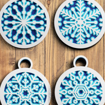 Intra απο ξύλο plywood 3mm-4mm πάχος Τρισδιάστατη δέσμη Snowflake Papercut για τα Χριστούγεννα Δίασταση 1200x1200 cm INTRAFABR-71403295 - Image 2