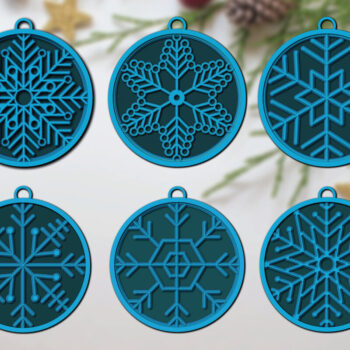 Intra απο ξύλο plywood 3mm-4mm πάχος 3D Χριστουγεννιάτικο Snowflake Papercut Δίασταση 1200x1200 cm INTRAFABR-19461949 - Image 1