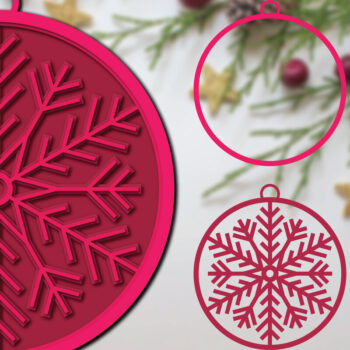 Intra απο ξύλο plywood 3mm-4mm πάχος 3D Χριστουγεννιάτικο Snowflake Papercut Δίασταση 1200x1200 cm INTRAFABR-19377467 - Image 2