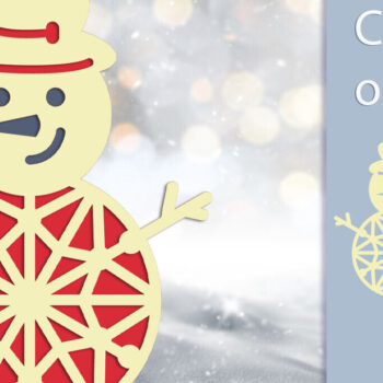 Intra απο ξύλο plywood 3mm-4mm πάχος 3D Χριστουγεννιάτικο Χιονάνθρωπος Layered Δίασταση 15x15 cm INTRAFABR-109817611 - Image 1