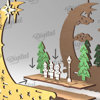 Intra απο ξύλο plywood 3mm-4mm πάχος 3D Χριστουγεννιάτικο Stan Decor Σχέδιο κοπής με λέιζερ Δίασταση 15x15 cm INTRAFABR-109742768 - Image 2