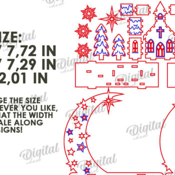 Intra απο ξύλο plywood 3mm-4mm πάχος 3D Χριστουγεννιάτικο Stan Decor Σχέδιο κοπής με λέιζερ Δίασταση 15x15 cm INTRAFABR-109742768 - Image 4