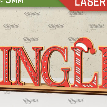 Intra απο ξύλο plywood 3mm-4mm πάχος Τρισδιάστατη χριστουγεννιάτικη δέσμη με λέιζερ Δίασταση 15x15 cm INTRAFABR-80375920 - Image 3