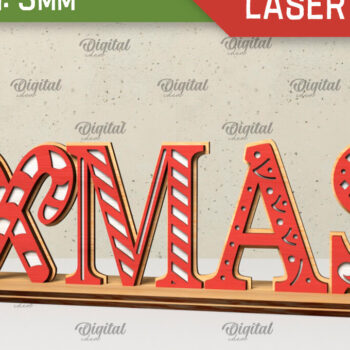 Intra απο ξύλο plywood 3mm-4mm πάχος Τρισδιάστατη χριστουγεννιάτικη δέσμη με λέιζερ Δίασταση 15x15 cm INTRAFABR-80375920 - Image 5