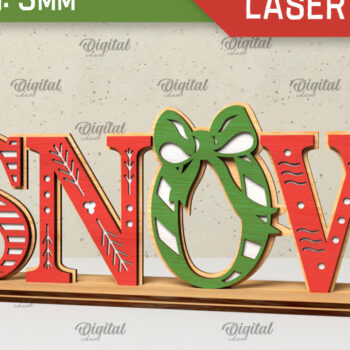 Intra απο ξύλο plywood 3mm-4mm πάχος Τρισδιάστατη χριστουγεννιάτικη δέσμη με λέιζερ Δίασταση 15x15 cm INTRAFABR-80375920 - Image 6