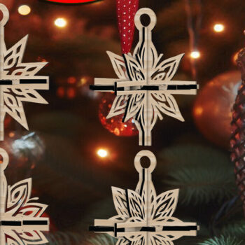 Intra απο ξύλο plywood 3mm-4mm πάχος 3D Χριστουγεννιάτικων Αστεριών V1 Δίασταση 1x1 cm INTRAFABR-108669606 - Image 1