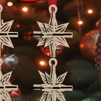 Intra απο ξύλο plywood 3mm-4mm πάχος 3D Χριστουγεννιάτικων Αστεριών V13 Δίασταση 1x1 cm INTRAFABR-108865827 - Image 1