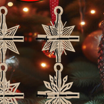 Intra απο ξύλο plywood 3mm-4mm πάχος 3D Χριστουγεννιάτικων Αστεριών V14 Δίασταση 1x1 cm INTRAFABR-108865946 - Image 1