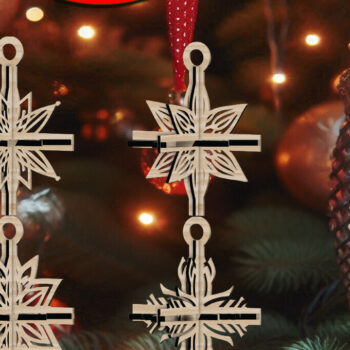 Intra απο ξύλο plywood 3mm-4mm πάχος 3D Χριστουγεννιάτικων Αστεριών V15 Δίασταση 1x1 cm INTRAFABR-108866059 - Image 1