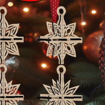 Intra απο ξύλο plywood 3mm-4mm πάχος 3D Χριστουγεννιάτικων Αστεριών V16 Δίασταση 1x1 cm INTRAFABR-108866153 - Image 1