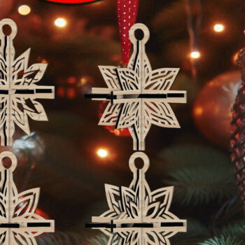 Intra απο ξύλο plywood 3mm-4mm πάχος 3D Χριστουγεννιάτικων Αστεριών V17 Δίασταση 1x1 cm INTRAFABR-108866259 - Image 1