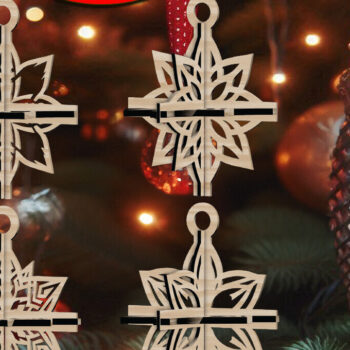 Intra απο ξύλο plywood 3mm-4mm πάχος 3D Χριστουγεννιάτικων Αστεριών V18 Δίασταση 1x1 cm INTRAFABR-108866365 - Image 1
