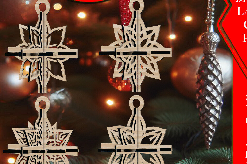 Intra απο ξύλο plywood 3mm-4mm πάχος 3D Χριστουγεννιάτικων Αστεριών V18 Δίασταση 1x1 cm INTRAFABR-108866365