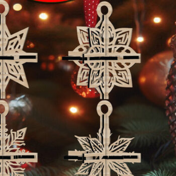 Intra απο ξύλο plywood 3mm-4mm πάχος 3D Χριστουγεννιάτικων Αστεριών V19 Δίασταση 1x1 cm INTRAFABR-108866480 - Image 1