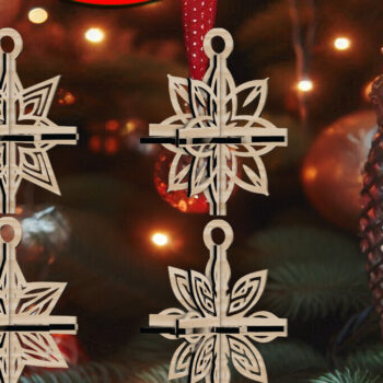 Intra απο ξύλο plywood 3mm-4mm πάχος 3D Χριστουγεννιάτικων Αστεριών V20 Δίασταση 1x1 cm INTRAFABR-108866635 - Image 1