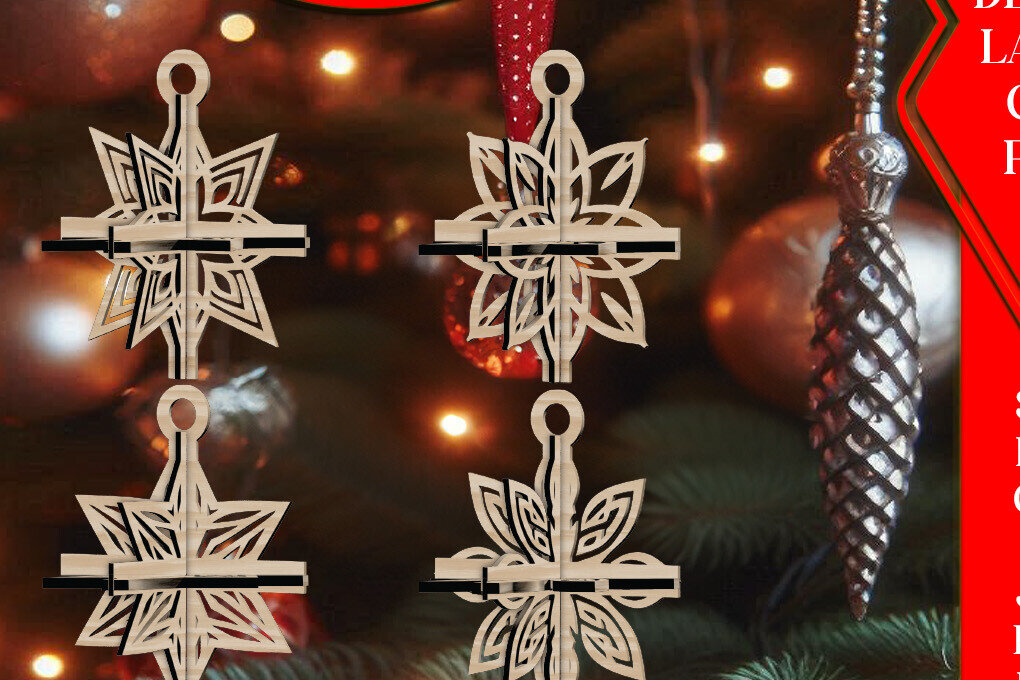 Intra απο ξύλο plywood 3mm-4mm πάχος 3D Χριστουγεννιάτικων Αστεριών V20 Δίασταση 1x1 cm INTRAFABR-108866635