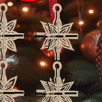 Intra απο ξύλο plywood 3mm-4mm πάχος 3D Χριστουγεννιάτικων Αστεριών V3 Δίασταση 1x1 cm INTRAFABR-108669968 - Image 1