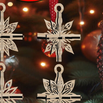 Intra απο ξύλο plywood 3mm-4mm πάχος 3D Χριστουγεννιάτικων Αστεριών V4 Δίασταση 1x1 cm INTRAFABR-108670196 - Image 1