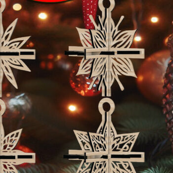 Intra απο ξύλο plywood 3mm-4mm πάχος 3D Χριστουγεννιάτικων Αστεριών V5 Δίασταση 1x1 cm INTRAFABR-108670362 - Image 1