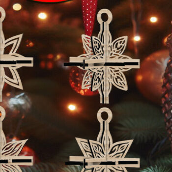 Intra απο ξύλο plywood 3mm-4mm πάχος 3D Χριστουγεννιάτικων Αστεριών V6 Δίασταση 1x1 cm INTRAFABR-108670528 - Image 1