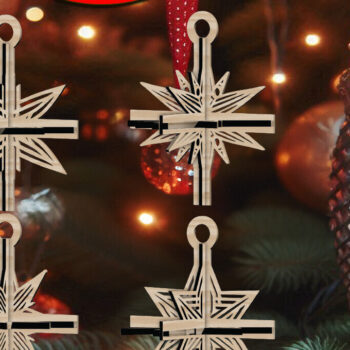 Intra απο ξύλο plywood 3mm-4mm πάχος 3D Χριστουγεννιάτικων Αστεριών V8 Δίασταση 1x1 cm INTRAFABR-108670818 - Image 1