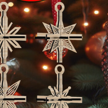 Intra απο ξύλο plywood 3mm-4mm πάχος 3D Χριστουγεννιάτικων Αστεριών V9 Δίασταση 1x1 cm INTRAFABR-108670923 - Image 1