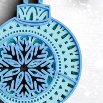 Intra απο ξύλο plywood 3mm-4mm πάχος 3D Χριστουγεννιάτικο Στολίδι 4 στρώσεων Δίασταση 30x30 cm INTRAFABR-77143976 - Image 1