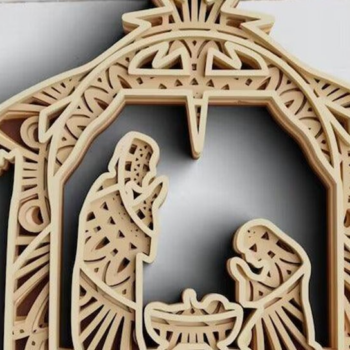 Intra απο ξύλο plywood 3mm-4mm πάχος 3D Christmas 5 Layer Nativity Δίασταση 30x30 cm INTRAFABR-77143935 - Image 1