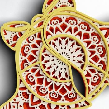 Intra απο ξύλο plywood 3mm-4mm πάχος 3D Christmas 4 Layer Bell Δίασταση 30x30 cm INTRAFABR-77143736 - Image 1