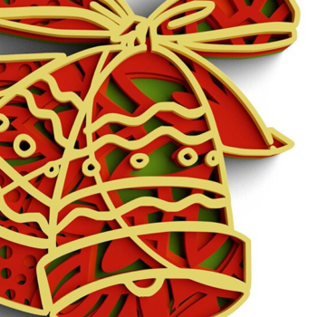 Intra απο ξύλο plywood 3mm-4mm πάχος 3D Christmas 4 Layer Bell Δίασταση 30x30 cm INTRAFABR-77143598 - Image 1