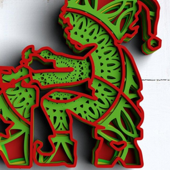 Intra απο ξύλο plywood 3mm-4mm πάχος 3D Christmas 5 Layer Elf Δίασταση 15x15 cm INTRAFABR-77143713 - Image 1