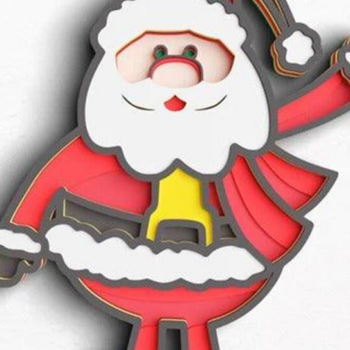 Intra απο ξύλο plywood 3mm-4mm πάχος 3D Christmas 8 Layer Santa Δίασταση 30x30 cm INTRAFABR-77144010 - Image 1