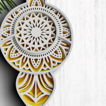 Intra απο ξύλο plywood 3mm-4mm πάχος 3D Χριστουγεννιάτικο Στολίδι Δίασταση 30x30 cm INTRAFABR-77143718 - Image 1