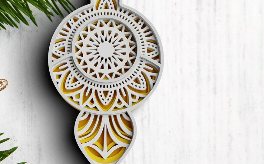 Intra απο ξύλο plywood 3mm-4mm πάχος 3D Χριστουγεννιάτικο Στολίδι Δίασταση 30x30 cm INTRAFABR-77143718