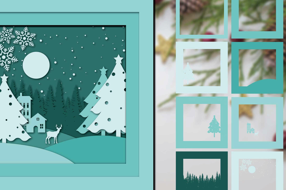 Intra απο ξύλο plywood 3mm-4mm πάχος Τρισδιάστατα χριστουγεννιάτικα , Cut Δίασταση 1200x1200 cm INTRAFABR-18728117