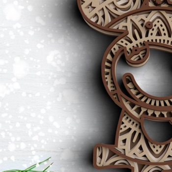 Intra απο ξύλο plywood 3mm-4mm πάχος 3D Christmas Moose Δίασταση 30x30 cm INTRAFABR-77143244 - Image 1