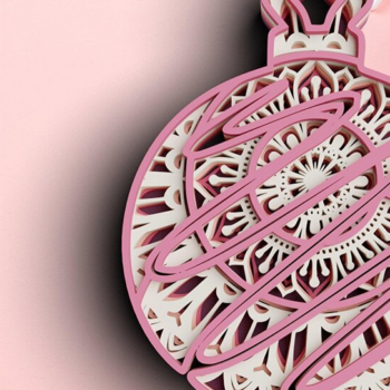 Intra απο ξύλο plywood 3mm-4mm πάχος 3D Χριστουγεννιάτικο Στολίδι Δίασταση 30x30 cm INTRAFABR-77143792 - Image 1