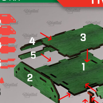 Intra απο ξύλο plywood 3mm-4mm πάχος Τρισδιάστατο σχέδιο κοπής με λέιζερ Χριστουγεννιάτικο τρένο Δίασταση 15x15 cm INTRAFABR-106661605 - Image 8