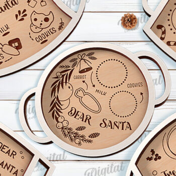 Intra απο ξύλο plywood 3mm-4mm πάχος 3D Δίσκοι Χριστουγέννων Δέσμη κοπής με λέιζερ Δίασταση 15x15 cm INTRAFABR-110382591 - Image 1