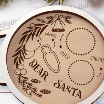Intra απο ξύλο plywood 3mm-4mm πάχος 3D Δίσκοι Χριστουγέννων Δέσμη κοπής με λέιζερ Δίασταση 15x15 cm INTRAFABR-110382591 - Image 5